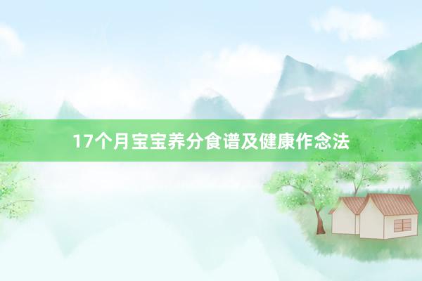 17个月宝宝养分食谱及健康作念法